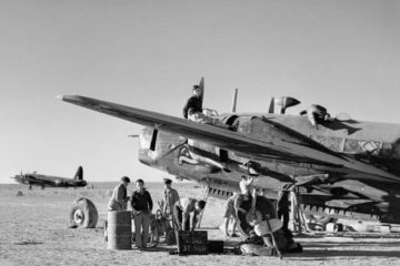 No. 37 ground crew (Erks) working in desert conditions.